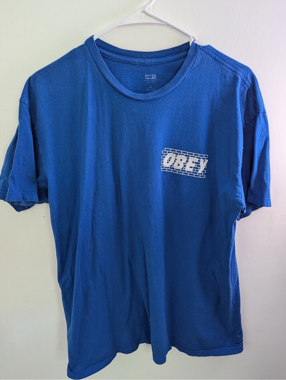 OBEY Blue Pocket Graphic T-Shirt Front & Back Print